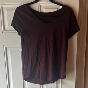 LOFT Deep Burgundy Short Sleeve Tee